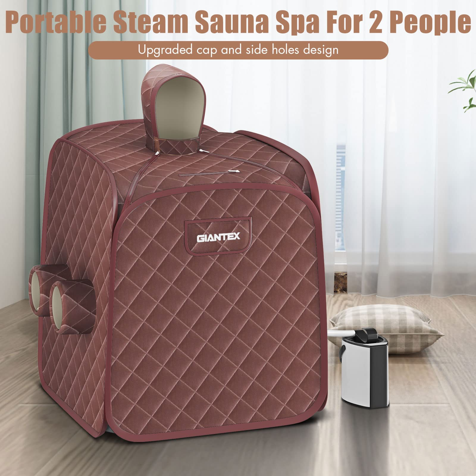 KOMFOTT Portable Folding 1 or 2 Person Steam Spa Sauna with Remote Control