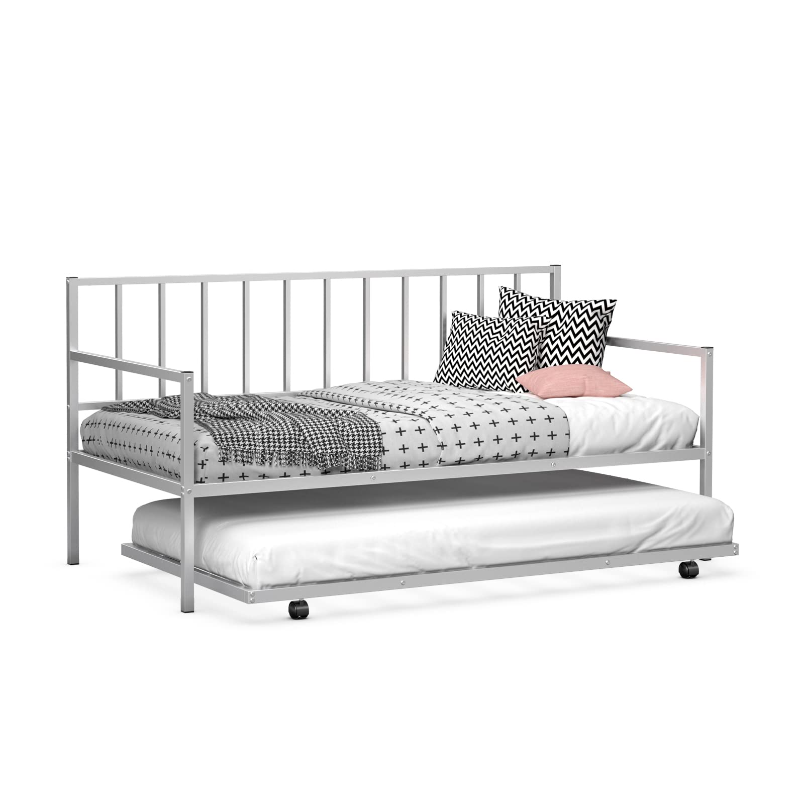 KOMFOTT Metal Twin Size Daybed with Trundle