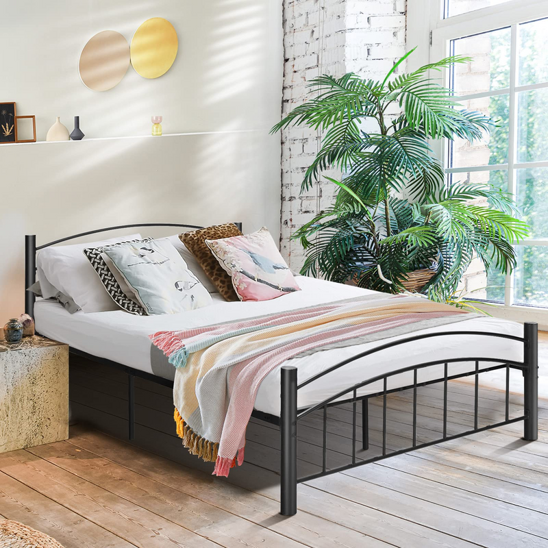 Metal Bed Frame, Modern Platform Bed with Headboard and Footboard