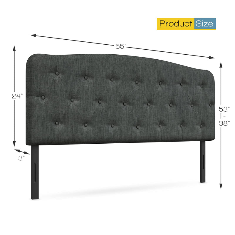 KOMFOTT Upholstered Headboard, Adjustable Height from 38" to 53" Platform, Full Size