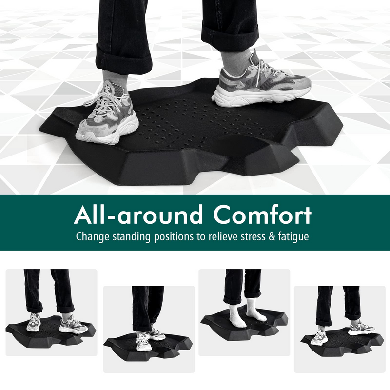 KOMFOTT Anti Fatigue Mat, Not-Flat Standing Mat w/ Foot Massage Points Diverse Terrain & Beveled Edges for Home Kitchen Office