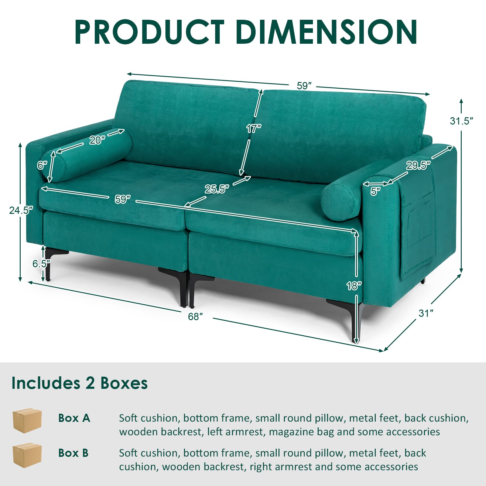 KOMFOTT Heavy Duty Sleeper Sofa Couch for Living Room