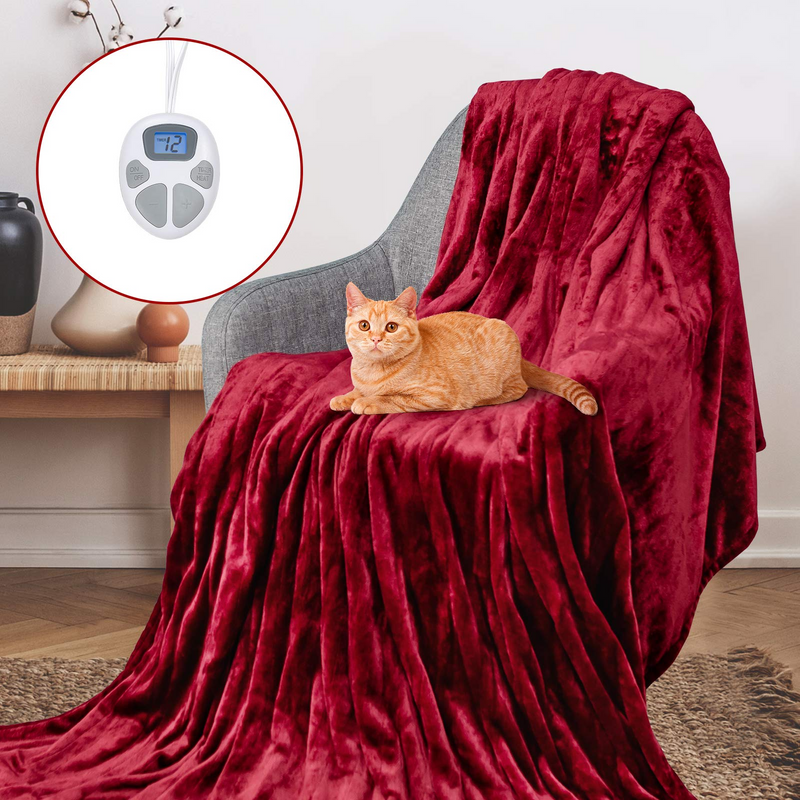 Electric Heated Blanket, Flannel Electric Blanket Throws,Fast Heating ETL Certification & Machine Washable Design