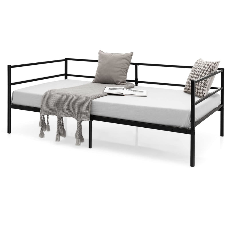 KOMFOTT Metal Daybed Frame Twin Size, Heavy-Duty Steel Slats Support Sofa Bed