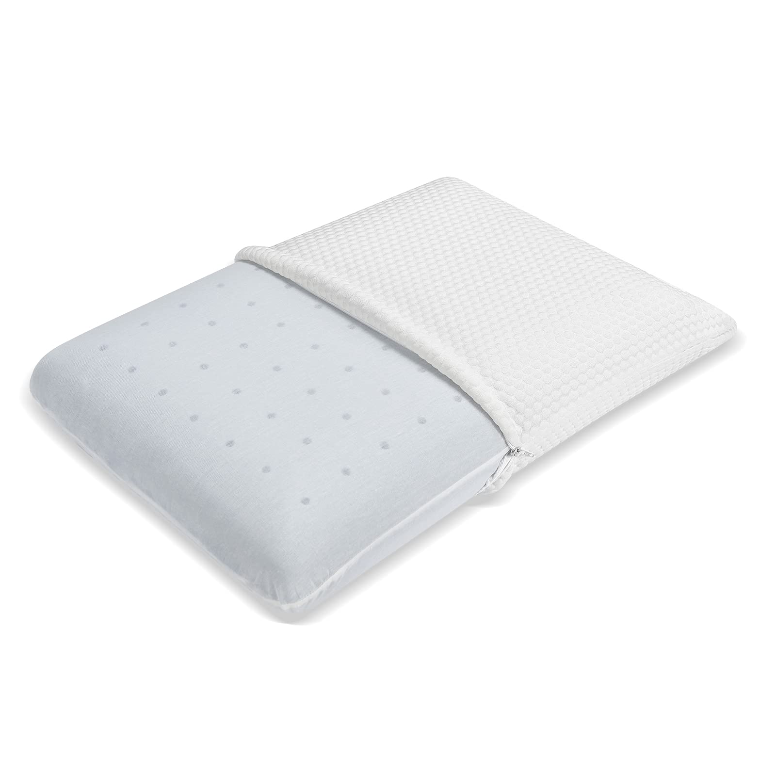 KOMFOTT Memory Foam Pillow, Ventilated Comfortable Ergonomic Bed Pillow w/ Zippered Washable Cover