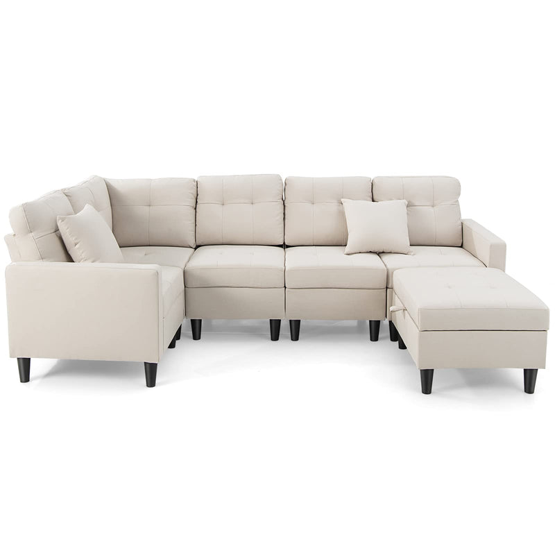 KOMFOTT Modular Sectional Sofa Couch, Reversible L-Shaped Corner Sofa Set with Ottoman