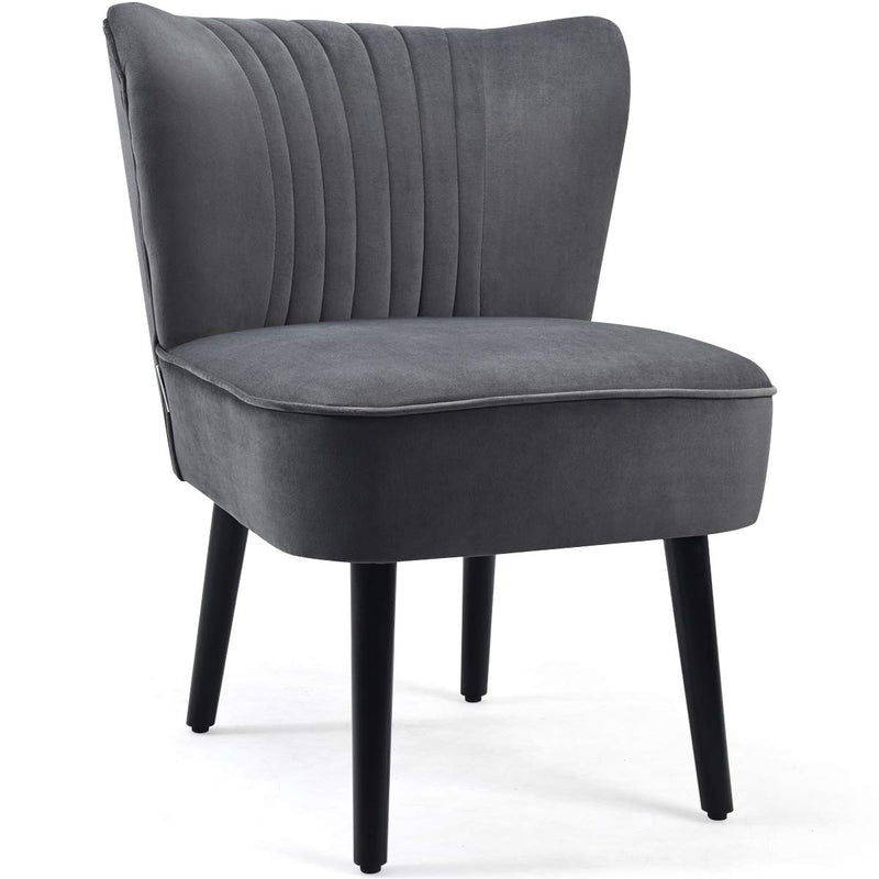 KOMFOTT Set of 2 Upholstered Modern Leisure Velvet Accent Chair w/ Adjustable Foot Pads