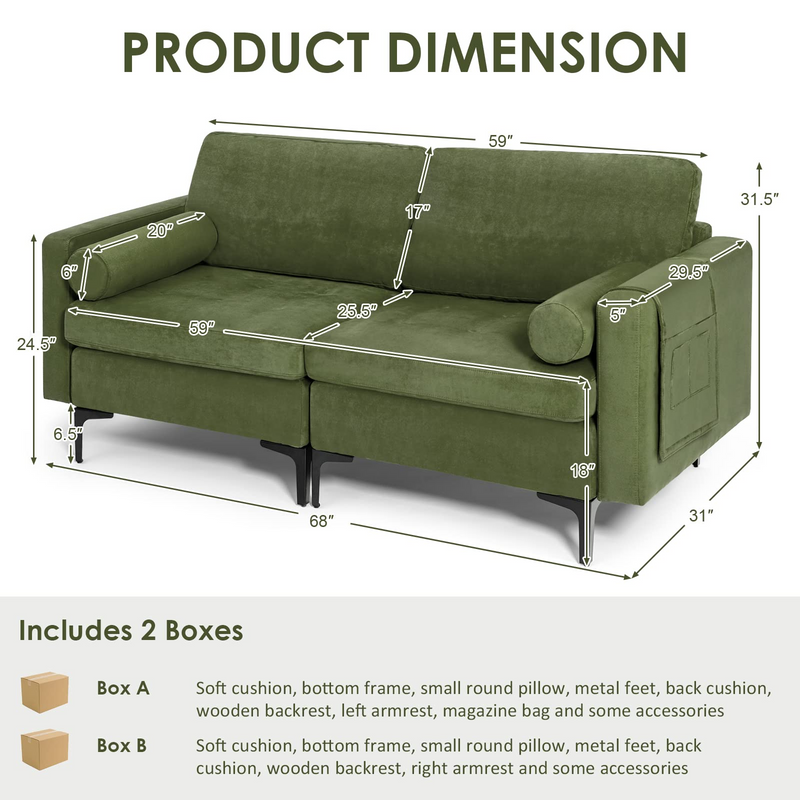 KOMFOTT Heavy Duty Sleeper Sofa Couch for Living Room