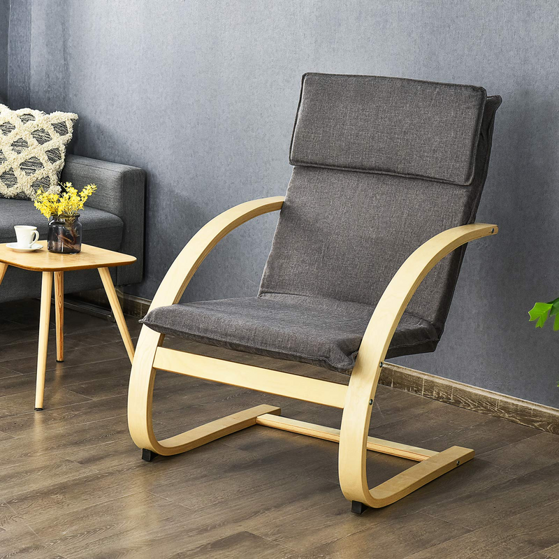 KOMFOTT Bentwood Chair with Stable Curved Leg and Arm for Living Room