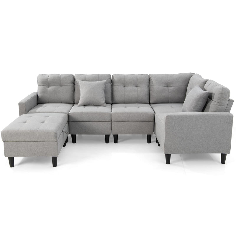 KOMFOTT Modular Sectional Sofa Couch, Reversible L-Shaped Corner Sofa Set with Ottoman