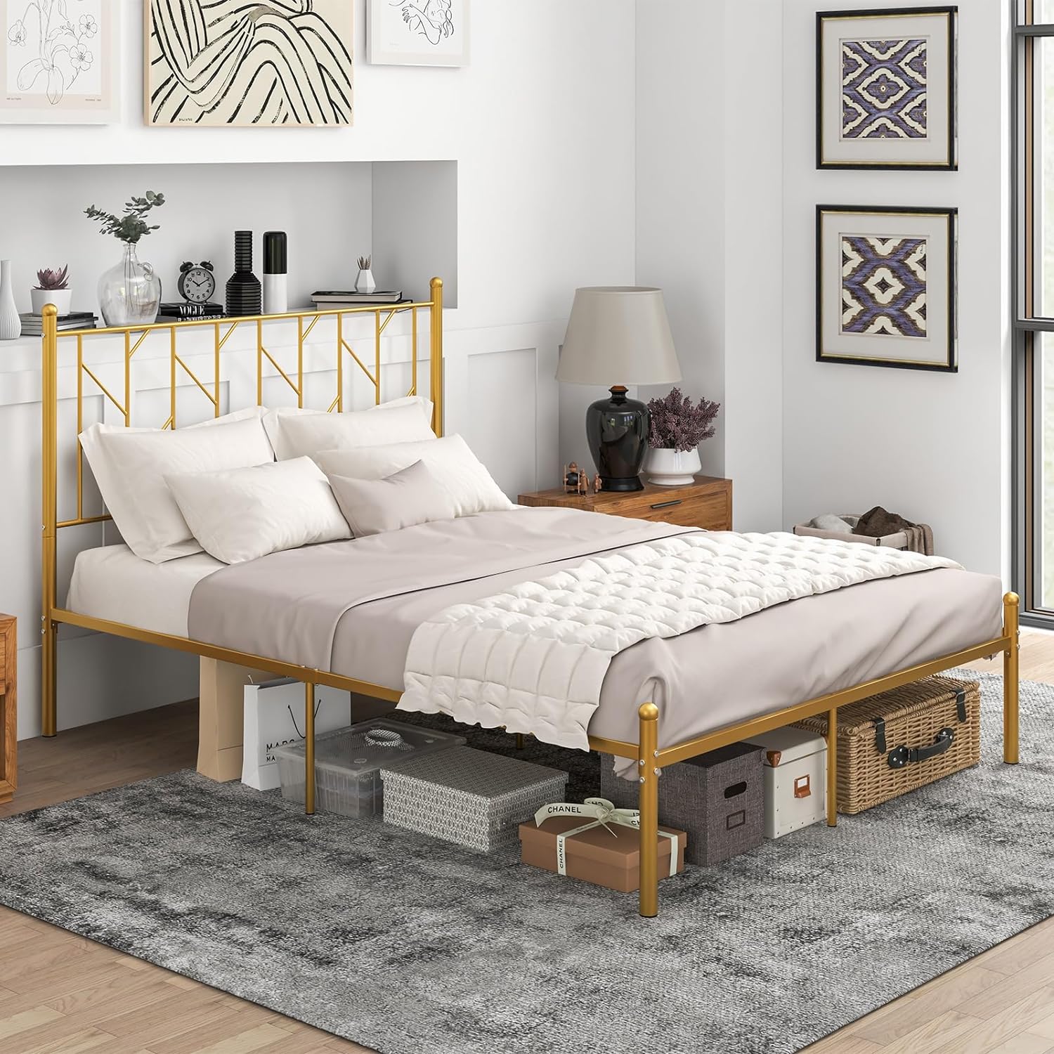 Twin Platform Bed Frame, Heavy-Duty Bed, Metal - KOMFOTT 